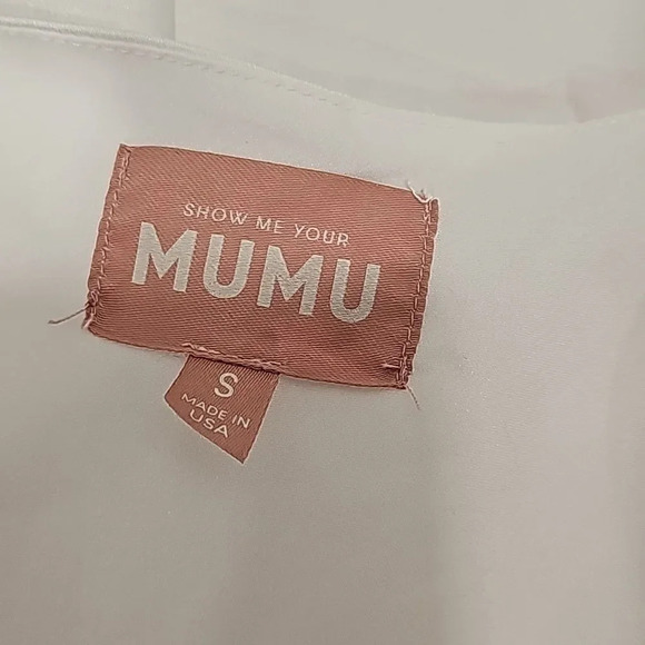 NWOT SHOW ME Your MuMu Jasmine Halter Mini Dress in Ivory Luxe Satin Sz S - Picture 10 of 12